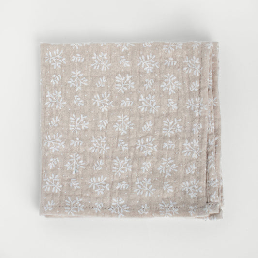 Mousseline zakdoek - Beige Blaadjesdroom